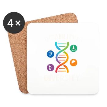 Disability Is Diversity DNA Design - Coasters (set of 4) - white - Front