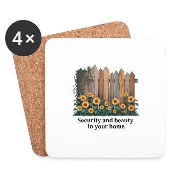 SÉCURITÉ ET BEAUTÉ DANS VOTRE MAISON - Dessous de verre (lot de 4) - blanc - Devant