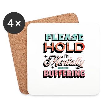 Bitte halten Sie fest, dass ich die psychische Gesundheit mental puffere - Untersetzer (4er-Set) - Weiß - Vorne
