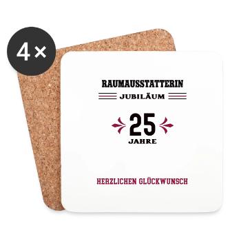 Raumausstatterin 25 Jahre Jubiläum 25. Jubi - Untersetzer (4er-Set) - Weiß - Vorne