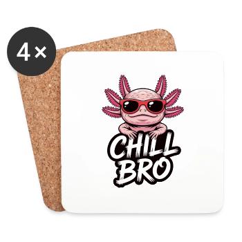 Chill Bro Axolotl Chill Brother - Coasters (set of 4) - white - Front