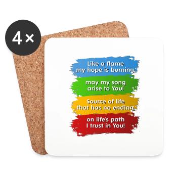 Hymne du Jubilé de Rome 2025 en anglais - Dessous de verre (lot de 4) - blanc - Devant