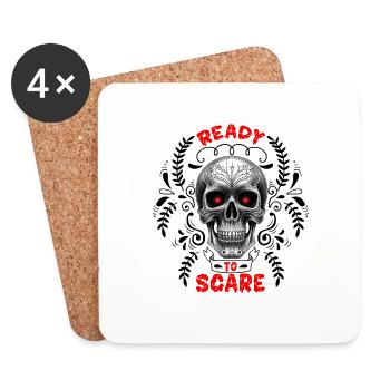 Skull to be scary - Coasters (set of 4) - white - Front