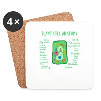 Anatomy Of Plant Cell Biology Biologist Science - Untersetzer (4er-Set) - Weiß - Vorne
