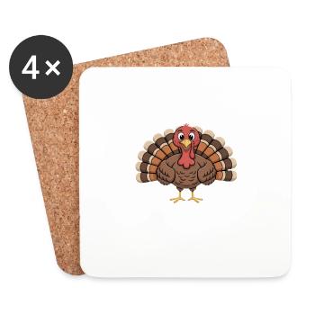 Trop mignon pour être mangé a dit qu’aucune dinde n’avait jamais Thanksgiving - Dessous de verre (lot de 4) - blanc - Devant