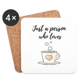 Le café est ma langue d’amour - Dessous de verre (lot de 4) - blanc - Devant