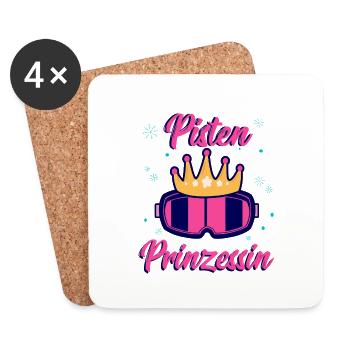Pisten Prinzessin Apres Ski Party im Skiurlaub - Untersetzer (4er-Set) - Weiß - Vorne