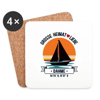Dahme Heimat Ich Liebe Schleswig Holstein Segler - Untersetzer (4er-Set) - Weiß - Vorne