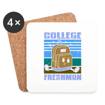 Funny College Freshman Nervous Backpack Look - Untersetzer (4er-Set) - Weiß - Vorne