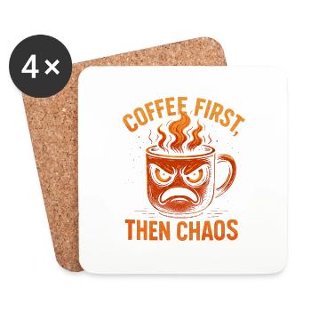 Coffee First - Tasse du Chaos - Dessous de verre (lot de 4) - blanc - Devant