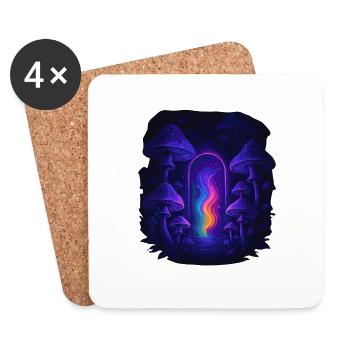 Magic Mushroom - Mushroom Forest Portal - Coasters (set of 4) - white - Front