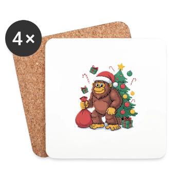Bigfoot Christmas Tree Presents Christmas - Untersetzer (4er-Set) - Weiß - Vorne