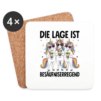 The situation is drunkenness - Coasters (set of 4) - white - Front