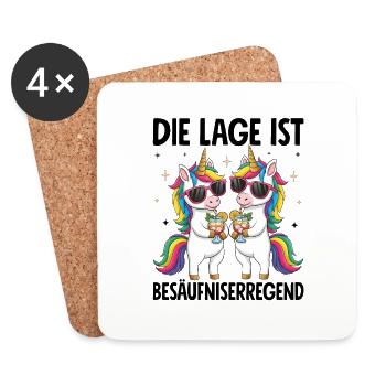 The situation is drunkenness - Coasters (set of 4) - white - Front
