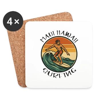 Surfer Maui Hawaii Surfing - Surf Outfit - Coasters (set of 4) - white - Front