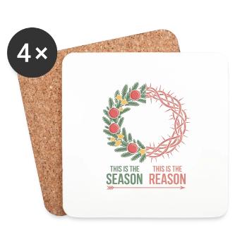 This Is The Season This Is The Reason Christmas - Coasters (set of 4) - white - Front