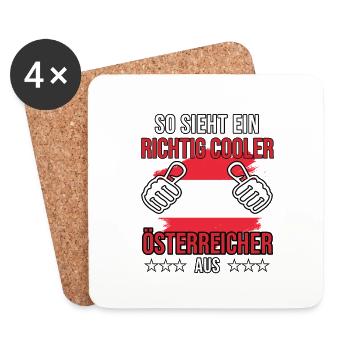 Voici à quoi ressemble un Autrichien vraiment cool - Dessous de verre (lot de 4) - blanc - Devant