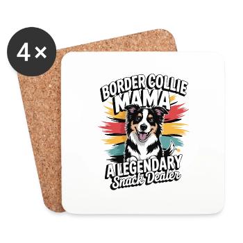 Border Collie Mama – Legendäre Snack Dealerin - Untersetzer (4er-Set) - Weiß - Vorne