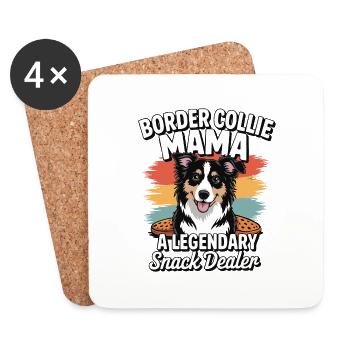 Border Collie Mama – Revendeur de collations légendaire - Dessous de verre (lot de 4) - blanc - Devant