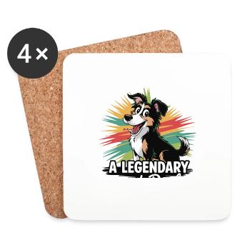 Border Collie Mama – Legendäre Snack Dealerin - Untersetzer (4er-Set) - Weiß - Vorne