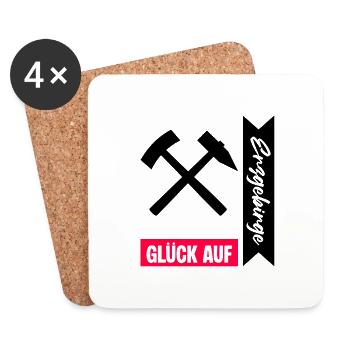 Erzgebirge Bergmann Gruss - Untersetzer (4er-Set) - Weiß - Vorne