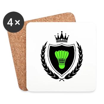 Armoiries badminton - Dessous de verre (lot de 4) - blanc - Devant
