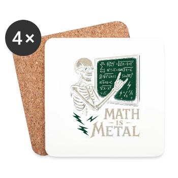 Math est une jupe de tableau noir squelette en métal - Dessous de verre (lot de 4) - blanc - Devant