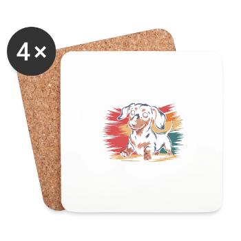 Dachshund Mama – Revendeur de snacks légendaire - Dessous de verre (lot de 4) - blanc - Devant