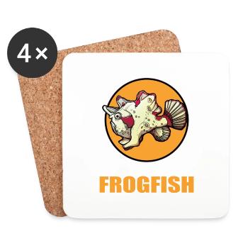 Poisson-grenouille Anglerfisch - Dessous de verre (lot de 4) - blanc - Devant