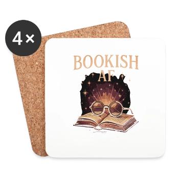 Bookish AF: The Magic of Reading and Imagination - Coasters (set of 4) - white - Front
