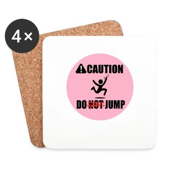 Sprungzeichen Jump Sign - Untersetzer (4er-Set) - Weiß - Vorne