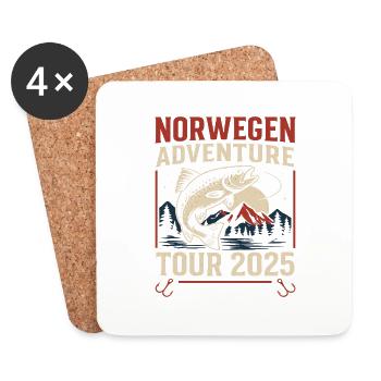 Norway Adventure Tour 2025 Fishing - Coasters (set of 4) - white - Front