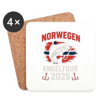 Norway Fishing Trip 2025 Fish - Coasters (set of 4) - white - Front
