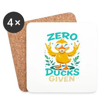 Zero Ducks Given Duck Theme Fun - Coasters (set of 4) - white - Front