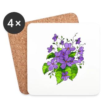 Blumen - Untersetzer (4er-Set) - Weiß - Vorne