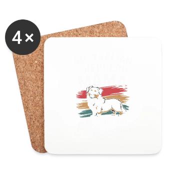 Australian Shepherd Mama, Legendärer Snack-Dealer - Untersetzer (4er-Set) - Weiß - Vorne