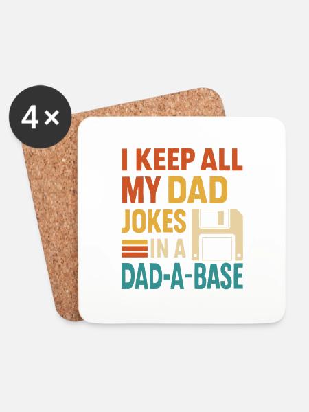 Ich Bewahre Alle Meine Dad-Witze In Einer - Untersetzer (4er-Set) - Weiß