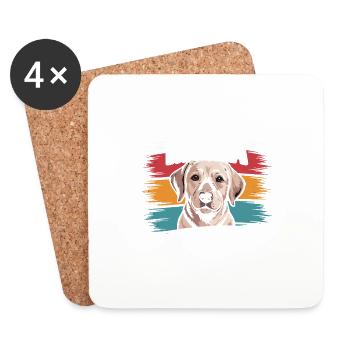 Labrador Mama Mama, marchande de collations légendaire - Dessous de verre (lot de 4) - blanc - Devant