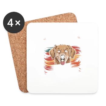 Golden Retriever Mama Mama, Snack-Dealer - Untersetzer (4er-Set) - Weiß - Vorne