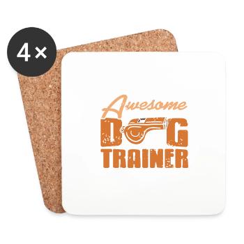 Funny Dog Trainer Vibe Awesome Pet Enthusiast - Coasters (set of 4) - white - Front