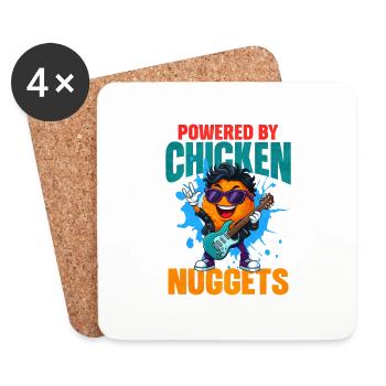 Chicken Nugget - Untersetzer (4er-Set) - Weiß - Vorne