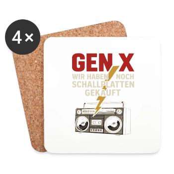 Gen X Nous achetions toujours des disques vinyles - Dessous de verre (lot de 4) - blanc - Devant