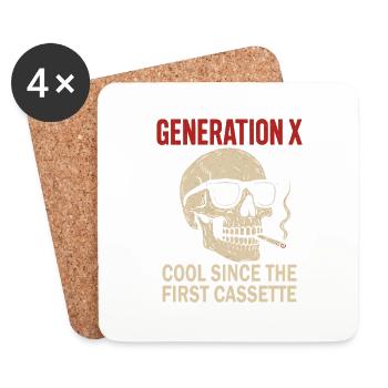 Generation X Cool Since The First Cassette - Untersetzer (4er-Set) - Weiß - Vorne