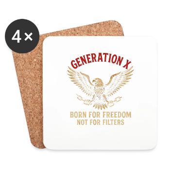 Generation X Freedom Eagle Statement - Coasters (set of 4) - white - Front