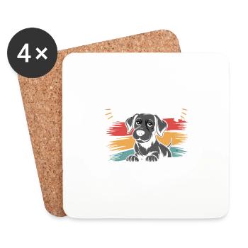 Labrador Mama Mama, marchande de collations légendaire - Dessous de verre (lot de 4) - blanc - Devant