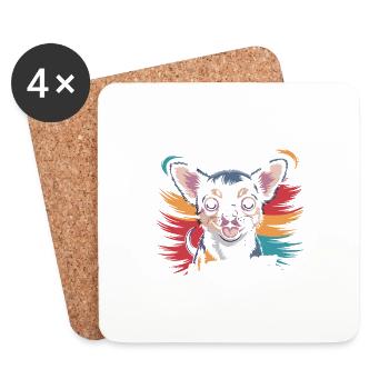Chihuahua Mama, Legendärer Snack-Dealer - Untersetzer (4er-Set) - Weiß - Vorne