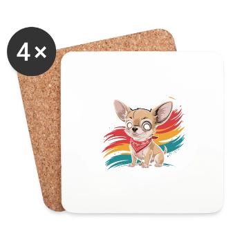 Chihuahua Mama, Legendärer Snack-Dealer - Untersetzer (4er-Set) - Weiß - Vorne