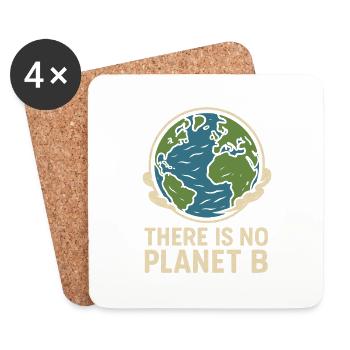 Il n’y a pas de planète B - conscience environnementale - Dessous de verre (lot de 4) - blanc - Devant