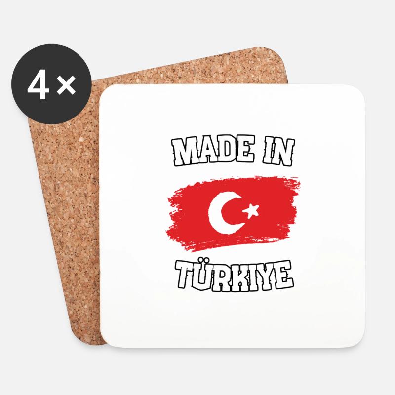 Made in Türkiye - Untersetzer (4er-Set) - Weiß