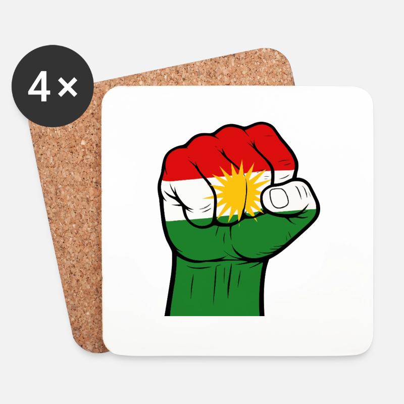 faust kurdistan - Untersetzer (4er-Set) - Weiß